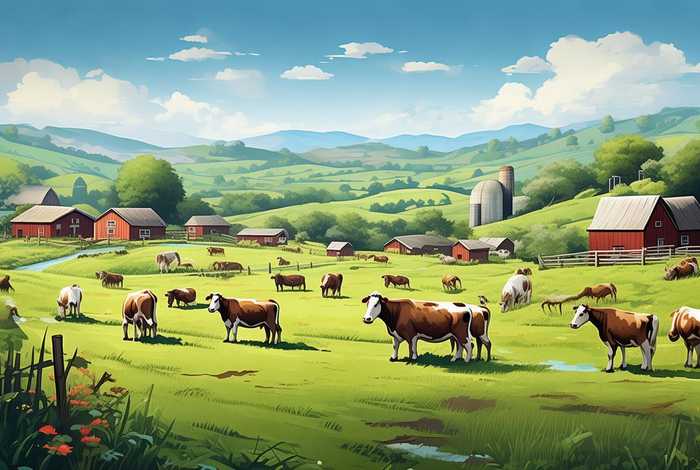 奶牛生活在哪里在农场里英语 - 奶牛生活在农场上英语