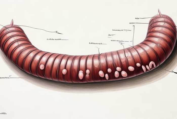 牛带绦虫孕节,牛带绦虫孕节片手绘图标注 牛带绦虫孕节,牛带绦虫孕节片手绘图标注
