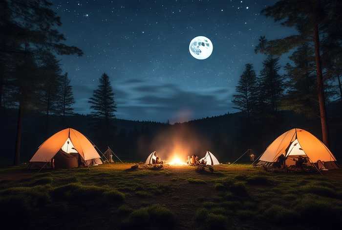 深夜户外生活;户外夜宿 深夜户外生活;户外夜宿