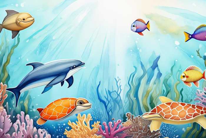 生活在水里的动物简笔画 - 生活在水里的动物简笔画图片