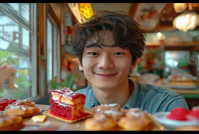 生活甜品店小抓拍怎么拍男生、甜品店怎么拍照