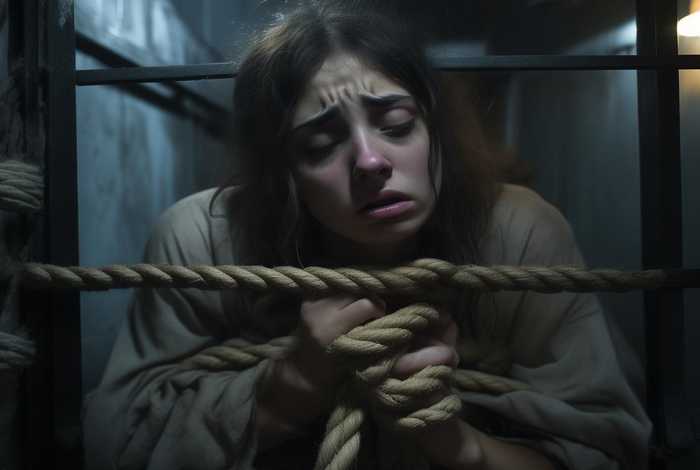 女囚犯受不了被绳子绑住苦苦求饶，女囚犯受不了被绳子绑住苦苦求饶视频