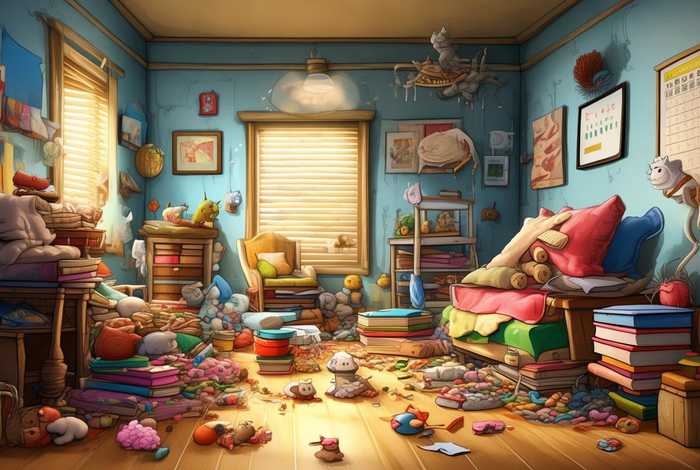 生活凌乱场景图片（生活凌乱场景图片卡通）