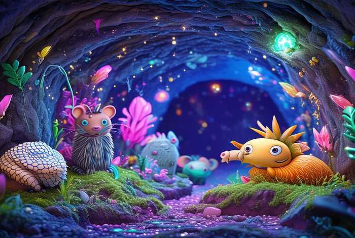 生活在地底下的动物儿童画，生活在地底下的动物儿童画作品