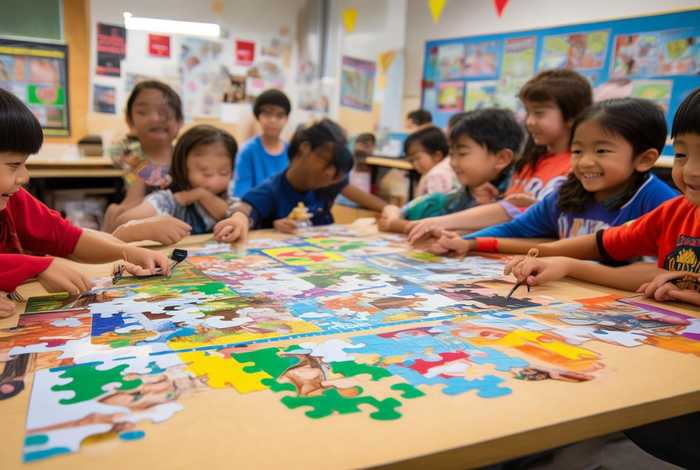 五一劳动节学生活动拼图，五一劳动节学生活动拼图教案