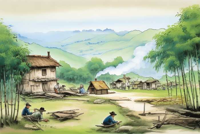 五六十年代的农村生活片，五六十年代的农村生活国画图片