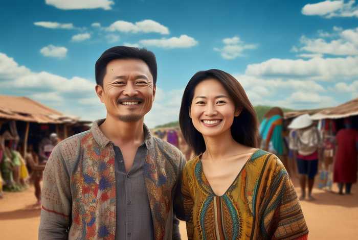 亚洲夫妇在非洲 - 亚洲夫妇在非洲生活