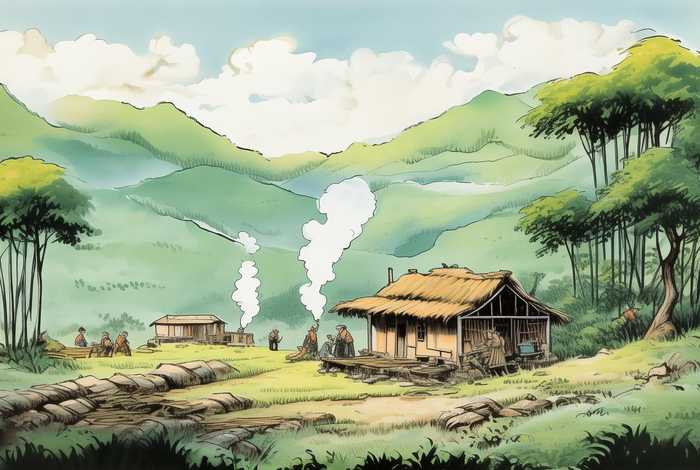 五六十年代的农村生活片，五六十年代的农村生活国画图片