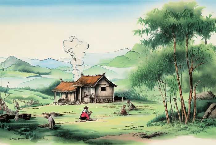五六十年代的农村生活图片 - 五六十年代的农村生活国画图片
