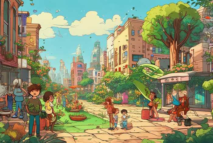主题美好城市热爱生活的种子画 - 美好的城市生活简笔画 主题美好城市热爱生活的种子画 - 美好的城市生活简笔画