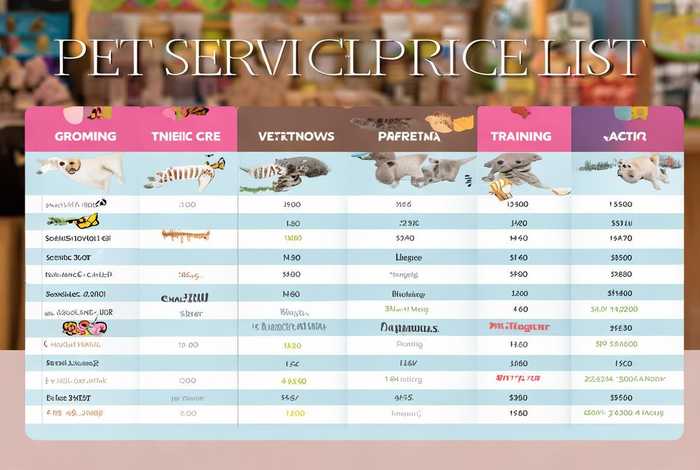 宠物服务价格表(宠物服务价格表格) 宠物服务价格表(宠物服务价格表格)