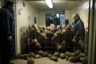 两男子将28只猫遗弃在宠物医院、把猫遗弃在宠物医院