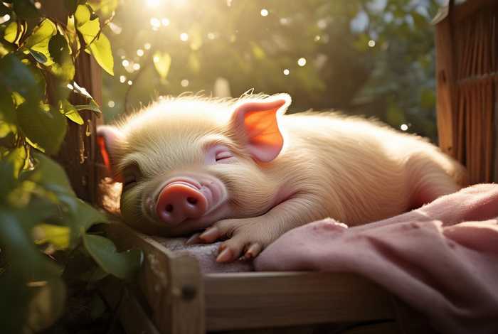 宠物猪躺笼子里、宠物猪躺笼子里睡觉