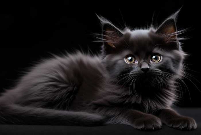 宠物小猫黑背（小猫黑色背景）