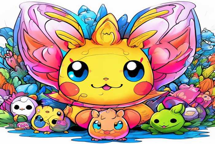 宠物小精灵图片涂色可打印 宠物小精灵图片大全集可爱