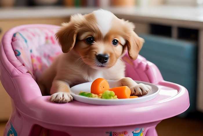 宠物狗坐宝宝椅吃饭、狗狗坐着吃饭还是站着吃饭
