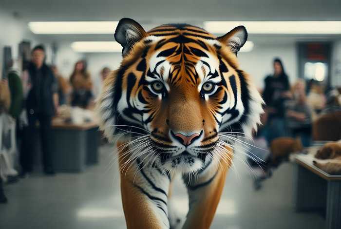 宠物领养中心 宠物领养中心闯进了东北虎