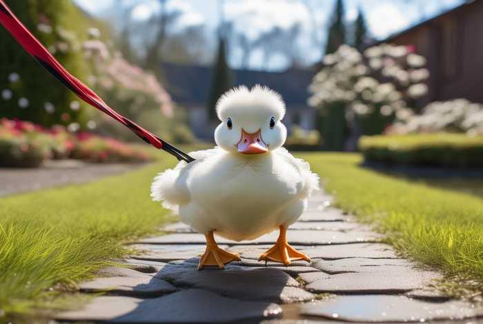 宠物鸭子柯尔鸭（宠物鸭子柯尔鸭牵引绳遛鸭绳栓）