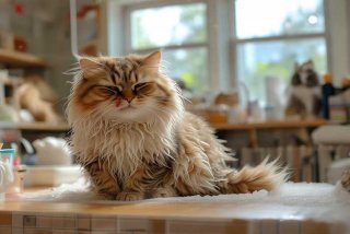 猫咪宠物店洗澡 - 猫咪宠物店洗澡后一直舔毛