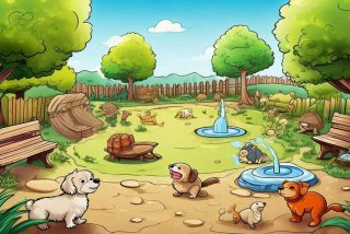 宠物公园简笔画，宠物公园简笔画图片