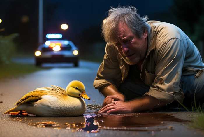 宠物鸭被车轧死主人伤心痛哭、鸭子被别人开车压死了打110