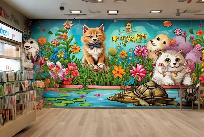 宠物商店装饰墙贴 - 宠物商店装饰墙贴效果图 宠物商店装饰墙贴 - 宠物商店装饰墙贴效果图