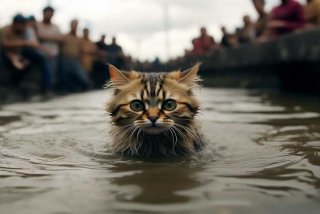 宠物猫被扔河里、宠物猫被扔河里会死吗