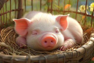宠物猪躺笼子里、宠物猪躺笼子里睡觉