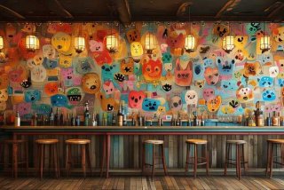 宠物吧台背景墙设计，宠物吧台背景墙设计效果图