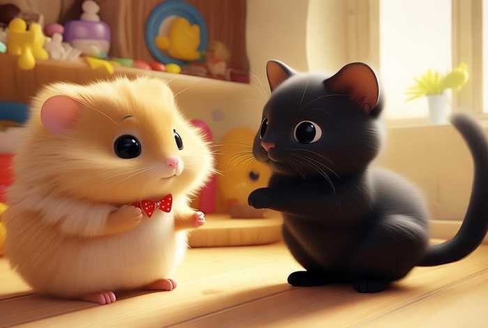 迷你宠物星火腿 - 迷你宠物星火腿和猫是男生还是女生