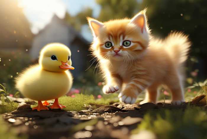 宠物小猫小鸭(宠物小猫小鸭子图片) 宠物小猫小鸭(宠物小猫小鸭子图片)