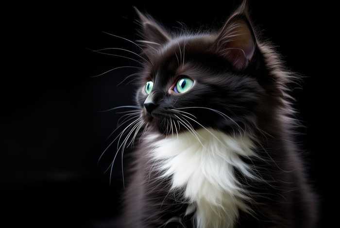 宠物小猫黑背（小猫黑色背景）