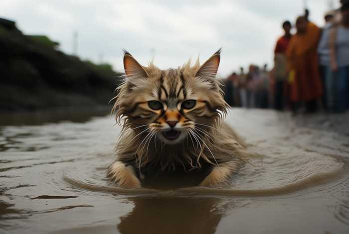 宠物猫被扔河里、宠物猫被扔河里会死吗