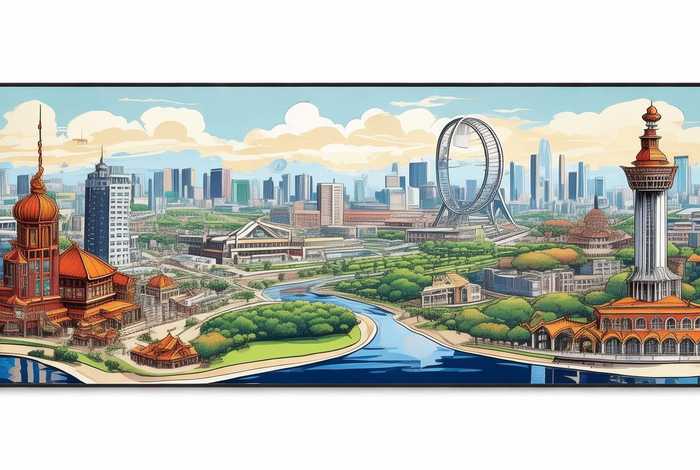 天津旅行路线手抄报横版，天津旅游路线手绘高清