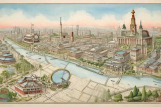 天津旅行路线手抄报横版，天津旅游路线手绘高清