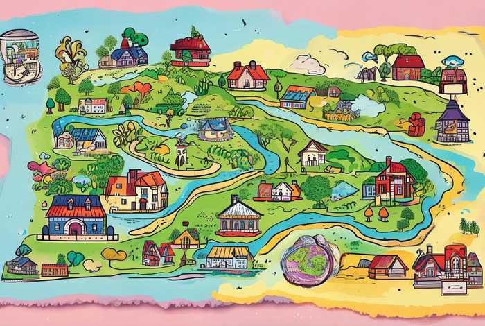 旅行地图简笔画 - 旅行地图简笔画彩色