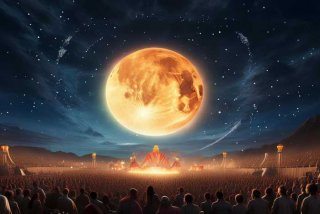 穿过月亮的旅行活动现场，穿过太阳的月亮