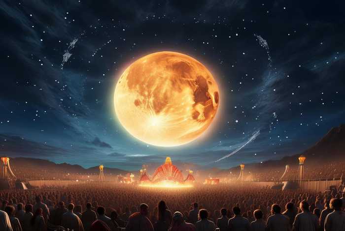 穿过月亮的旅行活动现场，穿过太阳的月亮