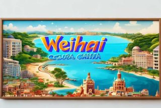 威海旅行地图；威海旅行地图要求色彩艳丽排版美观分享我们的暑假游记