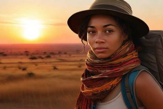 非洲旅行女记者行者 非洲旅行者a