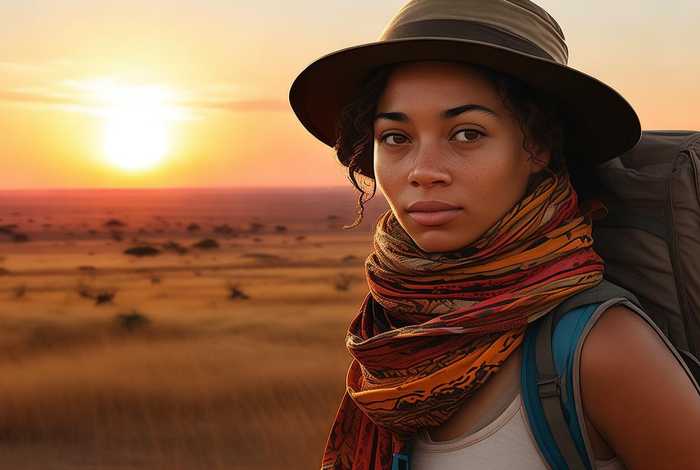 非洲旅行女记者行者 非洲旅行者a