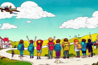 去旅行简笔画 - 我们去旅行简笔画