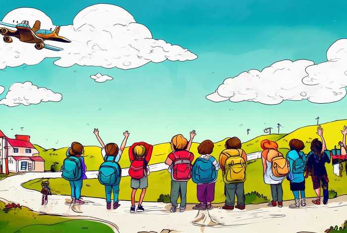 去旅行简笔画 - 我们去旅行简笔画