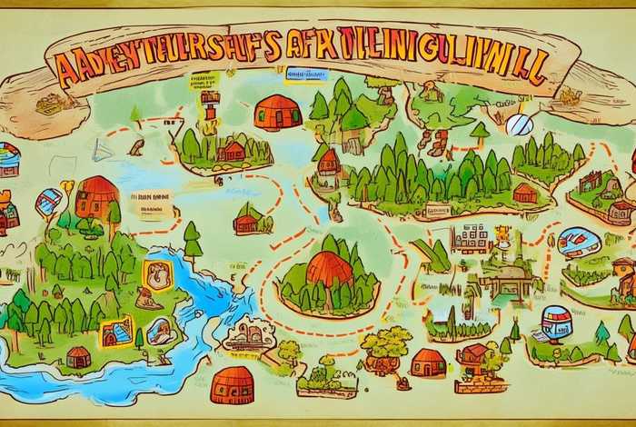 骑鹅旅行记路线图绘画，骑鹅旅行记路线图画还要标上相关景色和事件