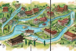 苏州旅行记手抄报；苏州旅游地图手绘版