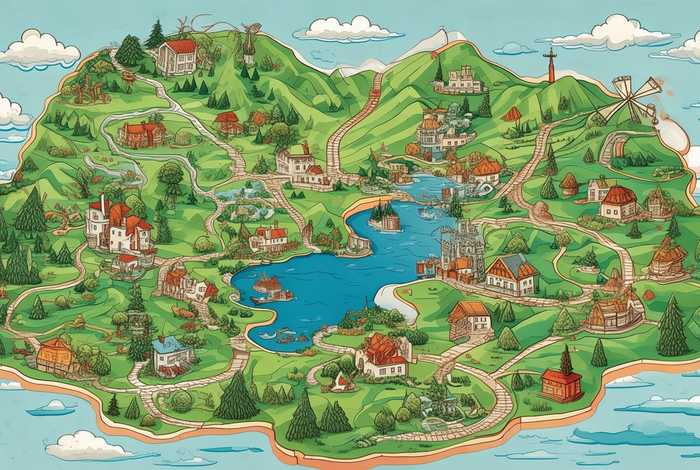 骑鹅旅行记路线图推荐词、骑鹅旅行记路线图画还要标上相关景色和事件