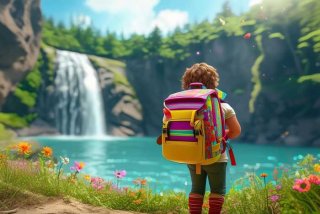 背包旅行唯美图片，背包旅行唯美图片卡通