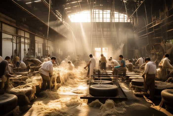 泰国旅行乳胶工厂 - 央视采访的泰国乳胶工厂