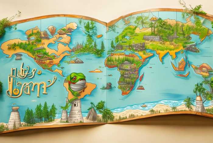 旅行的青蛙线稿 - 旅行的青蛙地图
