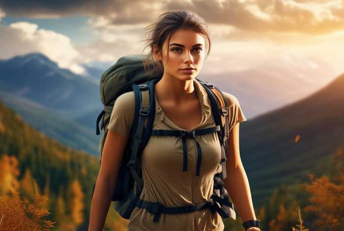 徒步旅行少女、徒步旅行的少女 徒步旅行少女、徒步旅行的少女